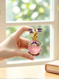 [Empty Bottle] 15 ML Exquisite Vintage Hand-Painted Dragonfly Enamel Bottle, Decorative Beauty Container, Leak-Proof With Glass Rod-Convenient For Travel/Personal Care, Perfume And Essential Oil Sample Bottle