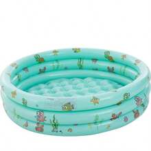 Piscina Inflable Redonda de Tres Anillos con Diseño Marino, Alberca Portátil para Niños, Ideal para Juegos de Agua en Patio y Jardín - A - Ver 11