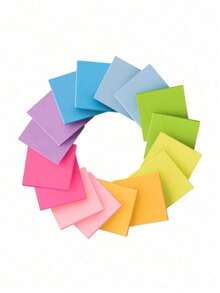 6/12/1pc 3*3 Inch Square Self-Adhesive Sticky Notes, Random Colors, Beautiful Macaron Vibrant Colors, Pure Minimalist Design, High-Quality Thick Paper Material, Strong Adhesion And Firmly Attached, School Supplies - Multicolor - View 4