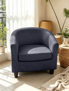 Pet-Friendly Barrel Chair Cover, Elastic Split Design Non-Slip Chair Cover With Removable Cushion, Wrinkle-Resistant Washable Furniture Protector - Multicolor - View 10