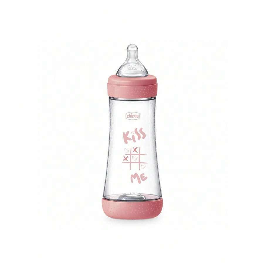 OUTLET: Chicco Perfect 5 Intui-Flow System Biberão Fluxo Rápido 4m+ Rosa 300ml (10floz) - Design Biofuncional, Fácil Manuseamento - Baby Pink - View 1