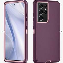 Anti-Drop Anti-Shock Anti-Wear Full Body Protection Phone Case, Durable And Sturdy, 3-In-1 Protective Case Compatible With Iphone, Galaxy And Other Phones - Wine Pink - View 100