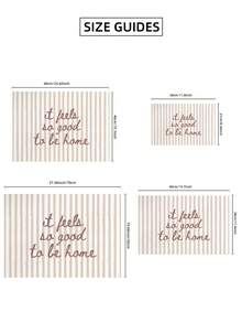 1pc Frameless Neutral Striped "Home Sweet Home" Wall Art Poster, Minimalist Vintage Decor For Dorm, Bedroom, Party Gift - Stripe - View 8