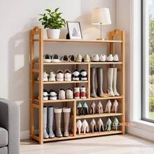 Senmeo Versatile 6‑Tier Bamboo Organizer Rack, Sturdy Freestanding Unit, Holds Various Heights, Ideal For Entryway/Bathroom/Office, Quick Setup, Space-Efficient. - Level 6 - View 3