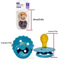 2pcs/Set Baby Pacifier With Soft Silicone Round Head, Anti-Breastfeeding, Pink Round Flower Edge Teether For Newborns - Multicolor - View 3