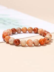 Natural Colorful Coral Jade Bracelet, Unique Pattern, Attracts Good Things And Wealth, Brings Joy, Unisex, Holiday Gift - Multicolor - View 3