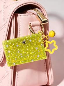 Sparkling Star Credit Card Holder Storage Box With Hook, Bell & Flower Pendant Photo Display Frame, Also Functions As Bus Card Sleeve, ID Holder, Coin Purse, Small Pouch, Compatible With Instax Photo Paper, Idol Photocards, Bank Cards, Earrings And Other Mini Items, Sweet & Cool Y2K Millennium Style, Suitable For Students And Idol Fans For Daily School, Commuting, Shopping, Gatherings, Concerts, Graduation Season, Back To School, Teacher Gift, For Fellow Fans, Family And Friends - Multicolor - View 7