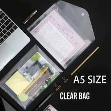 1/10/20pcs A5 Transparent Folders With Snap Closure - Waterproof Document Bags, Travel Storage, School Subject Organization, Homework & Meeting Folders, Secure Storage For Important Documents, Multi-Purpose - Multiple Styles - View 6