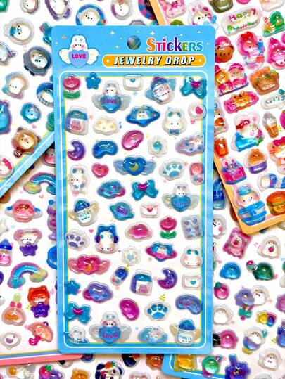 Colorful 3D Epoxy Resin Stickers, These High-Quality, Self-Adhesive, Waterproof Decorative Stickers Feature Exquisite 3D Details And Tactile Feel, Adding Rich Decorative Effects. Perfect For DIY Projects, Toys, Planners, Journals, Notebooks, Laptops And Phone Cases.