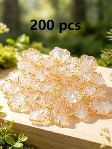 50/100/200pcs 20mm White Shell-Shaped Acrylic Beads, Cream Petal Bead Caps, Suitable For DIY Crafts, Jewelry Making And Phone Case Decoration - Multicolor - View 23