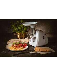 Adler Meat Grinder, Meat Mincer, Sausage Maker, Meat Mincing Machine - Reverse Function, 3 Sieves 3/5/7mm, Sausage Stuffer Attachment, 350W (Max 1500W), Pusher Included, White - EU E Type Plug(220-240V) - View 7