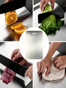 High-Quality Stainless Steel Cutting Board - Double-Sided Design - Easy To Clean - Corrosion-Resistant Material, Suitable For Indoor And Outdoor Use - Essential Kitchen Tool For Home, Restaurant, Camping, Picnic, Easter And Holidays - Multicolor - View 9