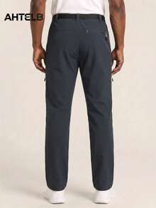 Pantalon de randonnée léger d'été AHTELB pour hommes, multi-poches, extensible, séchage rapide, pantalon cargo de randonnée extérieur décontracté et durable, jambe droite micro-extensible, pantalon de sport parachute imprimé long, meilleur cadeau pour mari, petit ami, client et père, pantalon de randonnée, pantalon de travail pour hommes, pantalon de randonnée pour hommes, pantalon de pêche pour hommes, poche - Gris - Voir 2