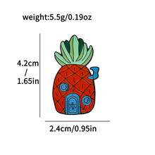 SpongeBob SquarePants 1/2件裝 動漫建築鳳梨屋琺瑯胸針 金屬徽章飾品 背包衣物配件禮物 - 彩色 - 查看 7