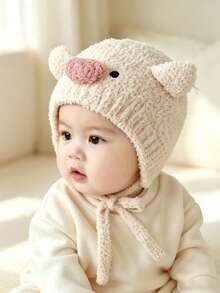 Baby Cute Pig Hat Winter Unisex Knitted Beanie Infant Toddler Children's Hat - Multicolor - View 4