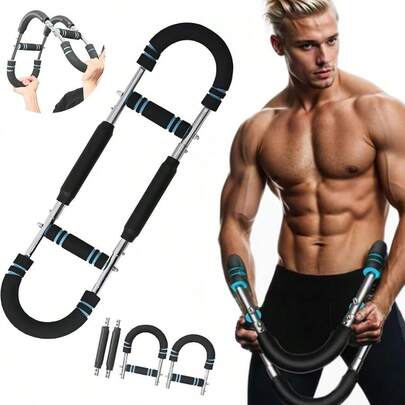 Shaker Arm Trainer, Adjustable Resistance Arm Trainer, Arm and Chest Workout Equipment, Muscle Trainin Detachable Portable Power  Bar, Chest Exerciser for Men