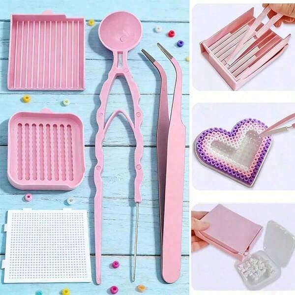 1/3/5pcs Beaded Accessories Set - 2.6mm Sorting Tray Set, Includes Bead Pickup Tray, Bead Pen, Bead Spoon, Tweezers, Bead Board, Alignment Tool, Convenient Spoon, Suitable For Bead Crafting, Classroom DIY And Bead Management