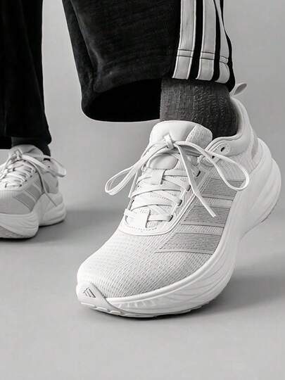 adidas FLOATNOVA Giày chạy bộ êm ái, dễ phối đồ, giảm chấn, chống mài mòn, thoáng khí, nhẹ, đàn hồi, unisex, màu xám nhạt