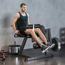 Seated Leg Extension And Curl Machine, Adjustable Plate Loaded Lower Body Training Machine For Leg Extension, Leg Curl And Glute Exercises - Black - View 2