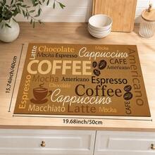 1pc Vintage Coffee English Text Pattern Diatomaceous Earth Kitchen Drain Mat, Quick-Drying Non-Slip Coffee Machine Mat And Dish Drying Pad, Suitable For Kitchen Countertop And Holiday Home Decor - Multicolor - View 9