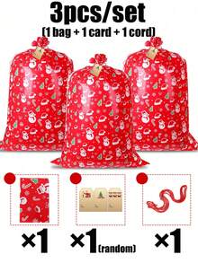 Extra Large Christmas Gift Bag (36" X 56"), Oversized Drawstring Gift Bag With Christmas Theme Design; Suitable For Gift Wrapping, Storage And Home Decor-Perfect Christmas Essential - One Size Fits All - View 11