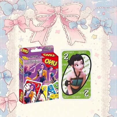 1pc Popular K-POP Themed UNO Multi-Player Card Game Cyber Neon Gift Box With Cool Character Patterns Complete UNO Function Cards Thick Wear-Resistant Paper Durable Long-Lasting Suitable For Multi-Player Team Battle Bar Party Dorm Team Building Outdoor Travel Home Relaxation All-Scenario Compatible Fast-Paced Healing Stress Relief Master Core Gameplay In Seconds Start Anytime Fine Color Printing Vibrant Flawless Portable Small Box Space-Saving