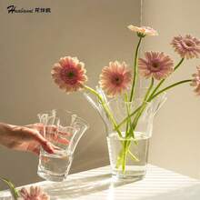 Large Minimalist Transparent Wide-Mouth Glass Vase For Hydroponic Flowers, Home Decor Creative Flower Holder - Large Badminton Shuttlecock | Transparent - View 7