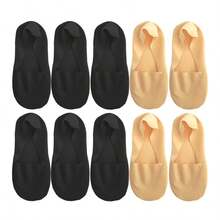 chuanwa（2） 1/5/10 Pairs Women's Socks Summer Thin Invisible Boat Socks Breathable Soft Comfortable Ice Silk Silicone Anti Slip Solid Color Minimalist Shallow Socks - Multicolor - View 10