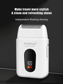 HIENA 多功能電動刮鬍刀 男士往復式刮鬍刀 適合修剪頭髮與面部毛髮附刷子 高品質禮品首選 迷你尺寸方便旅行 - 白色 - 查看 2