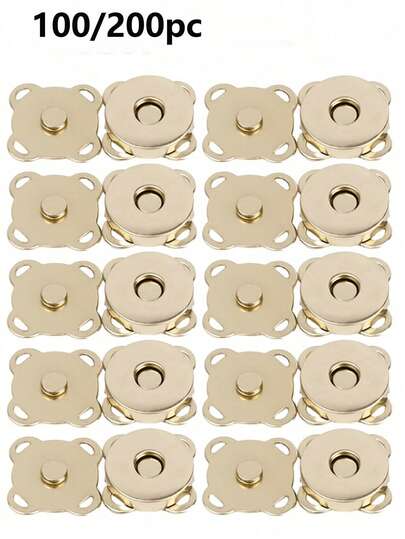 100/50pcs Hand-Sewn Plum Blossom Magnetic Snap Buttons, Invisible Magnetic Clasp For Bags, Coats, Purses, DIY Hidden Snap Buttons, Magnetic Press Studs, Metal Invisible Sew-On Buttons, Lock Clasps, Suitable For Wallets, Bags, Clothing, Crafts, DIY Accessories