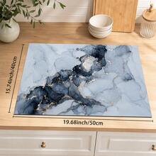 1pc Marble Pattern Diatomaceous Earth Kitchen Drain Mat, Quick-Drying Absorbent Non-Slip Coffee Machine Mat And Dish Drying Mat, Suitable For Kitchen Countertop And Dining Table - Multicolor - View 10