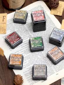 Mini Ink Pad For Stamps, Water-Based Ink Pad For Scrapbooking, Journaling, Card Making, DIY Adult Craft Scrapbooking Supplies (Earth Neutral) - Multicolor - View 1
