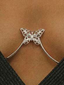 1pc Gold New Sexy Party Bow Body Chain, Rhinestone Bra Chain, Fashion Nightclub Style Women's Decoration - Multicolor - View 7