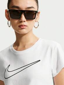 Nike 女款 AS W NSW CLUB SS TEE HBR MD 短袖針織無領T恤 THV5003-101 - 白色 - 查看 3