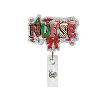1pc Santa Claus, Reindeer, Gingerbread Man Gold Onion Sequin Snowman Christmas Tree Sock Glove, With Retractable Clip Rotating Easy Clip ID, Perfect Christmas Gift For Friends And Family - Multicolor - View 8