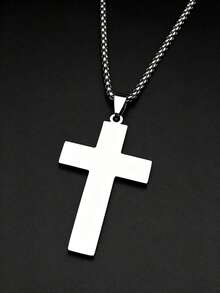 Catholic French Croix Du Pardon Cross Of Pardon Pendant Necklace Stainless Steel Gold Color Cross Of Forgiveness Chain Jewelry - Necklace - View 6