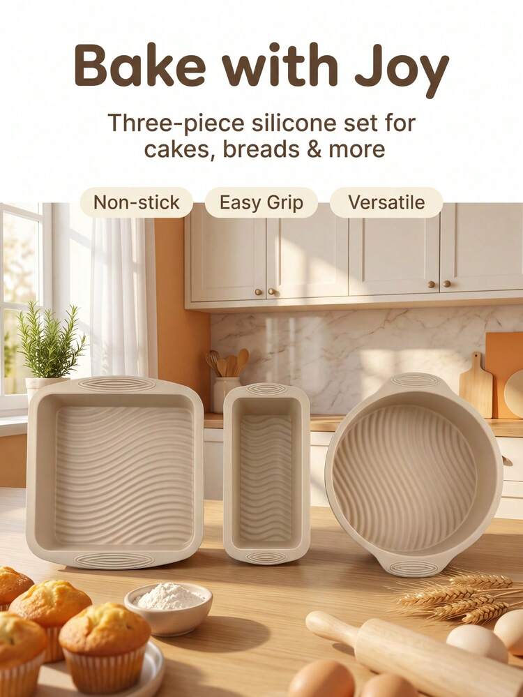 Silicone Cake Baking Tools: Heat-Resistant, Odorless, Suitable For Oven Cooking, Suitable For Home Cake, Toast, Pizza And Other Food Preparation. The Bottom Texture Design Makes It Easy To Remove The Cake. Easy To Clean. - Multicolor - View 10