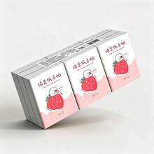 1/3/6/9/18 Packs Cartoon Large Size Pattern Handkerchief Tissues,Red Strawberry 3-Ply 8-Sheet Handkerchief Tissues, Portable Small Pack Tissues, Handkerchief Tissues, Student Pocket Tissues Back-To-School Essentials - Multicolor - View 4
