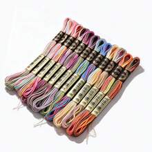 12 Skeins Embroidery Cross Stitch Thread 8 Meters 6-Ply Floss Home Sewing Craft Thread DMC Colors DIY Bracelet Making - Multicolor - View 12