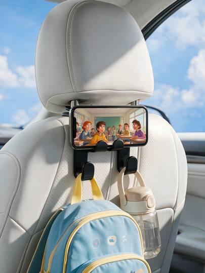 4pcs Car Headrest Hooks, Multi-Function Car Hooks, Phone Holder, Durable ABS Plastic Car Storage Hooks, Suitable For Bags, Handbags, Backpacks And More