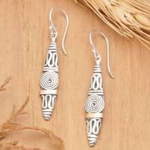 DIYCCPC Vintage Spiral Cone Drop Earrings, Minimalist Geometric Pattern Long Tassel Earrings, Bohemian Style Women's Jewelry - Two Tone - View 1