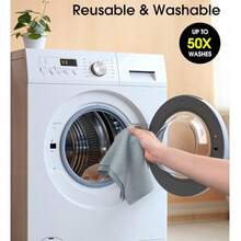 1 Roll/20 Pieces Reusable Microfiber Cleaning Wipes - Highly Absorbent, Durable And Machine Washable Kitchen Towels, Suitable For Dishwashing, Countertop Cleaning, Floor Cleaning - Multi-Functional Household Rags, Modern Square Design, Space Theme Cleaning Supplies, Dish Cloth, Countertop Wipes, Highly Absorbent Fabric - Multicolor - View 3
