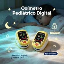 2PCS Pulsómetro pediátrico con pinza para uso doméstico | Pulsómetro con pinza para el dedo | Controla cómodamente la frecuencia cardíaca y los niveles de oxígeno en sangre gracias a su pantalla digital en tiempo real | Ideal para el control diario de la salud. - Multicolor - Ver 5