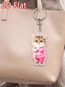 Customized Purple Acrylic Pet Keychain Set, Personalized Cute Pet Keychain, Can Be Used As Packaging Decoration, Suitable As Birthday Gift For Dog Lovers - Multicolor - View 5