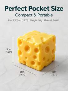 2/1pc Large Soft Squeeze Cheese Block, Adult Prank Gift, Adult Sensory Squeeze Toy - Cheese Squeeze Toy,Squeezable Cheese Squeeze, Soft Cheese Squeeze, Realistic Cake Texture, Slow Rebound - View 7