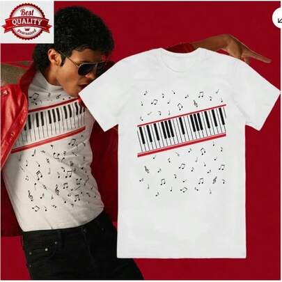 Michael Movie Jackson Beat It Piano Keys Shirt Alle Maten Y2k Eu Voorraad Vintage Herfst Herfstkleding Dames Herfstoutfit Herfst