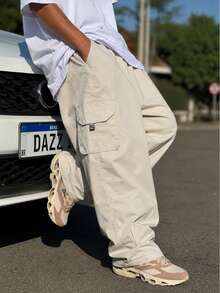 Dazzling Men's Plus Size Pants For Style And Comfort - 米色斜紋布 - 查看 2