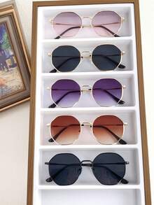 3 Peças Óculos da Moda Poligonais Femininos, Casuais e Versáteis para Praia de Verão, Férias, Exterior, Viagem - Multicolorido - Visão 13