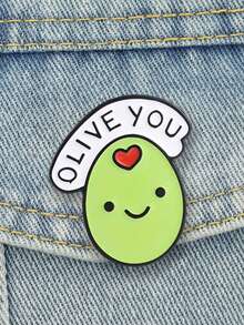 1pc Cute Cartoon Brooch, Lapel Pin For Clothes And Backpacks, Friendship Gift, Unisex Daily Accessory - Green - View 4