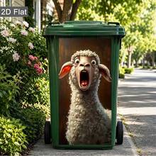 Funny Animal Trash Can Stickers 3D Cartoon Junk Food Trash Can Vinyl Decals Removable Waterproof Outdoor Yard Garden Home Decor Stickers - [Upgraded HD Printing] Multiple Styles Available - View 4